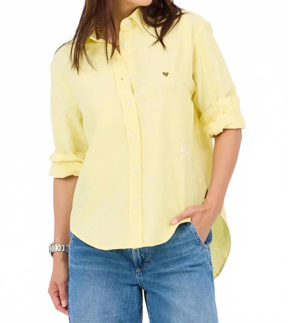 NEW KERRI ROSENTHAL jack oxford shirt in butter yellow